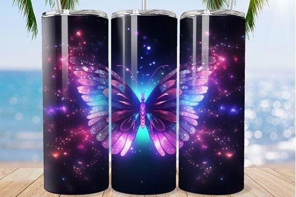 Beautiful Purple Butterfly Tumbler: A Whimsical Addition to Your Daily Routine