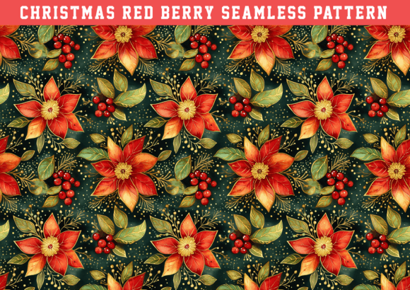 Christmas Red Berry Seamless Pattern – A Versatile Design for Holiday Creativity
