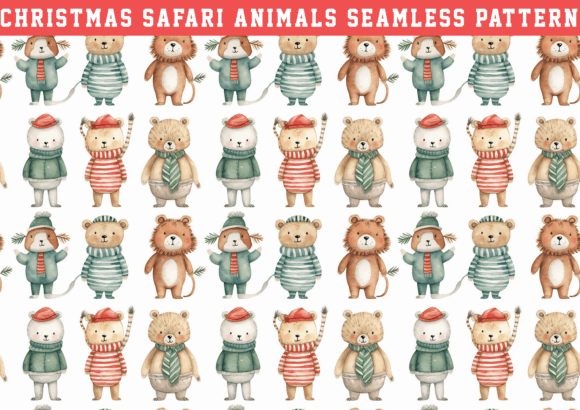 Christmas Safari Animal Seamless: A Unique Twist for Holiday Creations