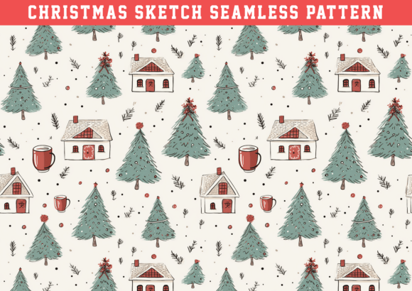 Christmas Sketch Seamless Pattern: A Versatile Design Asset