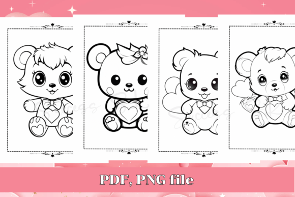 Cute Bear Valentines Coloring Pages, KDP: A Versatile Creative Resource for All
