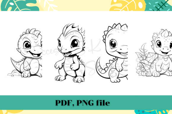 Cute Dinosaur Coloring Pages for Kids 2