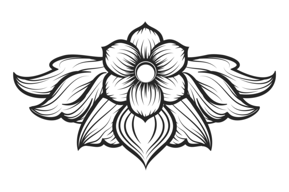 Flower in Vintage Filigree Style. Decora: A Timeless Decorative Element