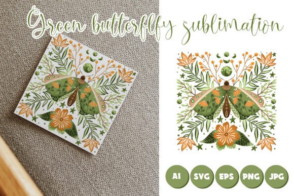 Green Butterfly Svg
