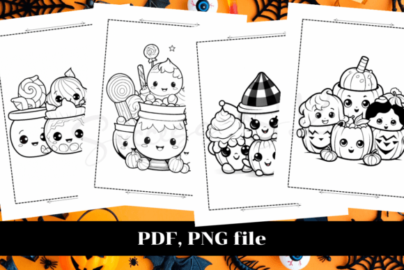 Kawaii Candy Halloween Coloring Pages 2: A Creative Tool for Digital Workflows