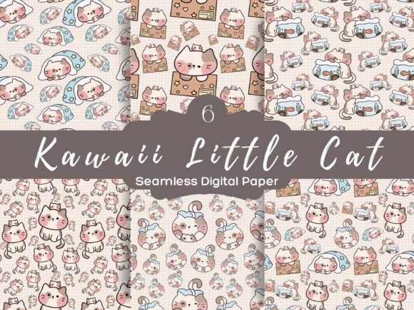 Kawaii Little Cat Seamless Patterns: A Playful Addition to Your Creative Workflow