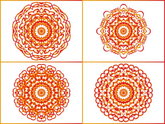 Mandala Bundle Orange Line Ornament: A Versatile Design Element for Creative and Commercial Use
