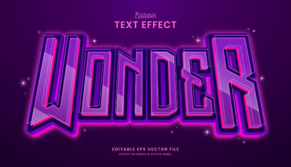 Neon Wonder Purple Editable Text Effect