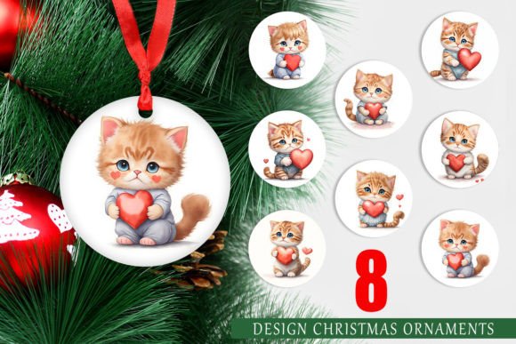 Ornaments Cat Holding Heart: A Charming Addition to Your Christmas Decor