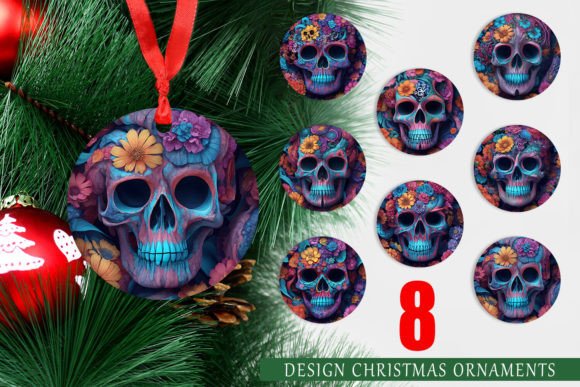 Ornaments Skull with Flower: Merging Elegance and Whimsy in Modern Holiday Decor