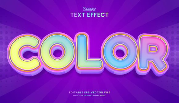 Pastel 3D Color Editable Text Effect