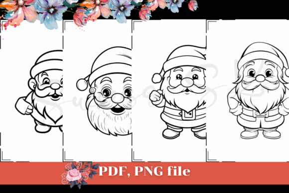 Santa Claus Christmas Coloring Pages 2: A Creative and Versatile Digital Resource