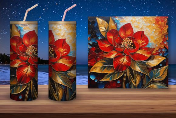 Tumbler Wrap Sublimation Red Flower – A Vibrant Design for Memorable Events