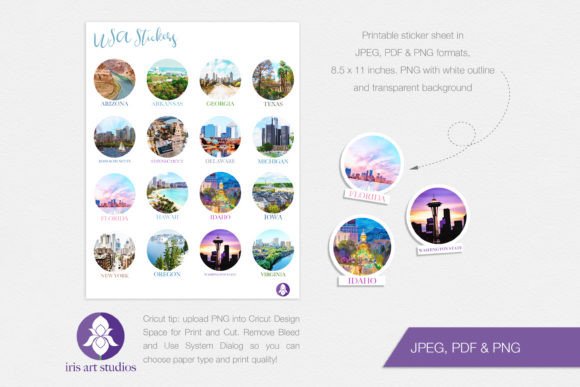 United States Stickers, American Skyline: A Creative Tool for Digital and Physical Organization