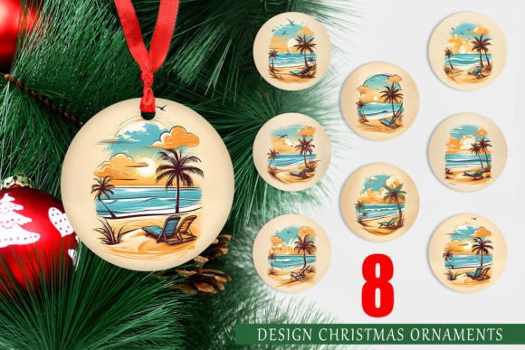 Watercolor Beach-Inspired Christmas Ornaments: A Unique Touch for Holiday Decor